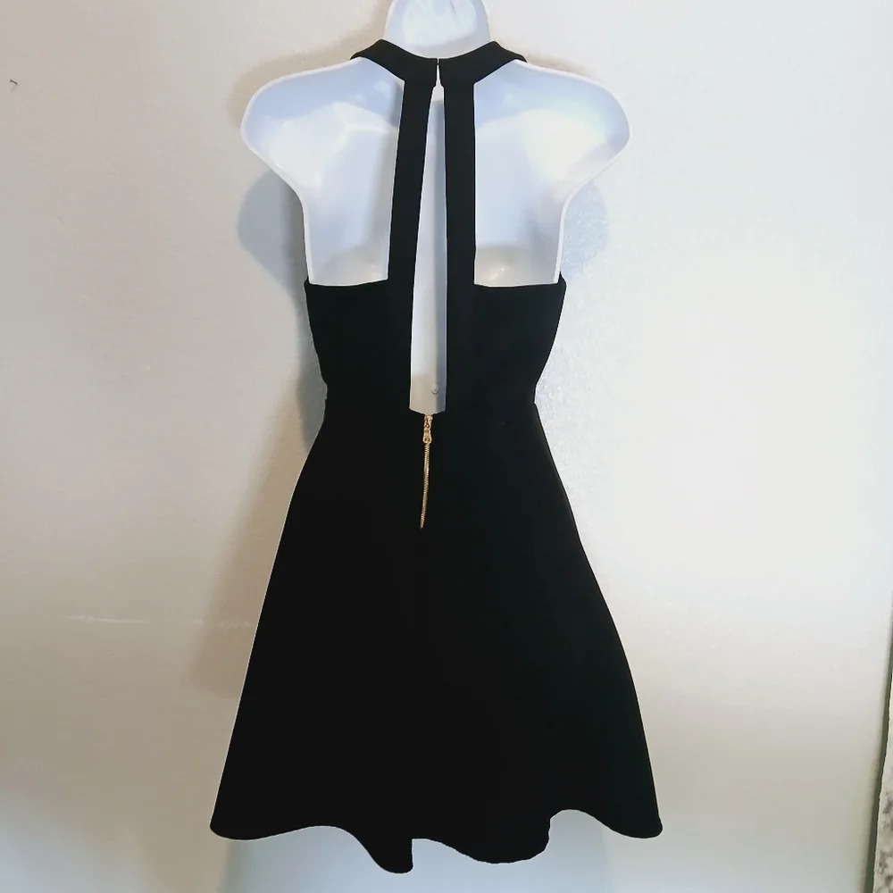 Marciano Black Halter-Back A-Line Mini Dress